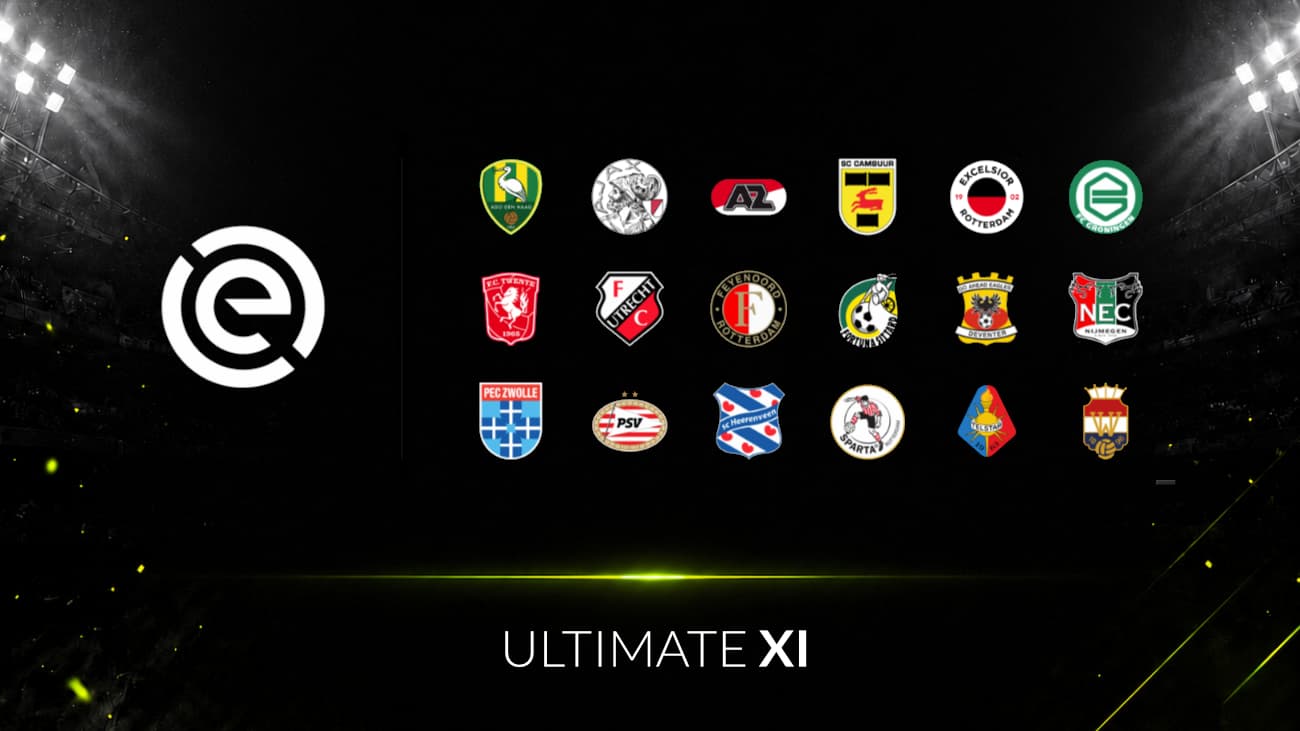 Eredivisie club badges — Ajax, PSV Eindhoven, Feyenoord, AZ Alkmaar and the rest of the Dutch top flight, Ultimate XI